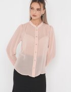 United Colors of Benetton Риза с ажур и дълги ръкави Светло бежово