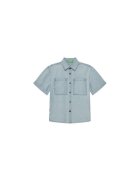 United Colors of Benetton Риза за момчета 53Z9CQ046 памук син Син