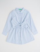 United Colors of Benetton Рокля с копчета и райе Бял/Светло кафяво/Ледено синьо