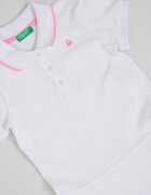 United Colors of Benetton Рокля с яка и копчета Бял/Розово