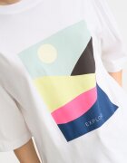 United Colors of Benetton Свободна блуза с принт и среднодълги ръкави Бледозелен/Бял