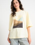 United Colors of Benetton Свободна блуза с принт и среднодълги ръкави Сламеножълт