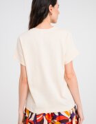 United Colors of Benetton Свободна тениска с принт Крем
