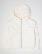 United Colors of Benetton Зимно капитонирано яке с качулка Бял