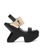 United Nude Дамски сандали - естествена кожа - черно/златисто - система за закопчаване с велкро