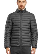 Urban Classics Капитонирано яке с цип Черен