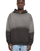 Urban Classics Свободно худи с преливащи се нюанси и джоб кенгуру - Избеляло черно/Tъмносив