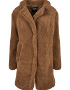 Urban Classics Уголемено палто от еко вълна със скосени джобове Канелено кафяво