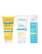 Uriage Bariesun Семеен комплект със слънцезащита SPF 50+ и грижа за след слънце – Бебешки лосион 100 мл - Минерален крем 100 мл - Спрей за след слънце 150 мл