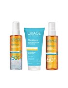 Uriage Комплект Bariésun със слънцезащита SPF 50+ и грижа за след слънце – слънчева вода 200 мл - сухо масло 200 мл - възстановяващ балсам 150 мл