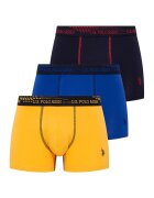 US Polo Assn Боксерки с лого - 3 чифта - Жълт/Кралско Синьо/Тъмносин