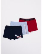 US Polo Assn Боксерки с памук и лого - 3 чифта - Червен/Пастелносин/Тъмносин