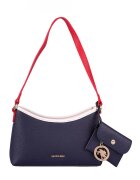 US Polo Assn Чанта през рамо от еко кожа с несесер с висулка - Червен/Бял/Тъмносин