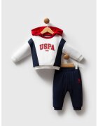 US Polo Assn Худи и спортен панталон - 2 части - Червен/Бял/Тъмносин