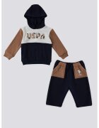 US Polo Assn Худи и спортен панталон - Кафяв/Крем/Тъмносин