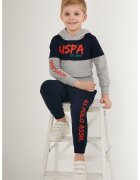 US Polo Assn Худи с лого и спортен панталон - Ултрамарин синьо/Сив меланж