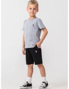 US Polo Assn Къс спортен екип с лого - Сив меланж/Тъмносин