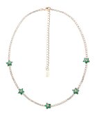 US Polo Assn Колие с кристали - Зелен/Златист
