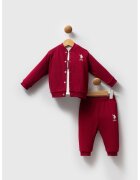 US Polo Assn Комплект с лого - 3 части - Тъмночервен/Бял