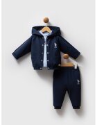 US Polo Assn Комплект с лого - 3 части - Ултрамарин синьо/Светлосин