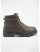 US Polo Assn Кожени боти - Тъмнокафяв