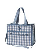US Polo Assn Малка плажна чанта синя и бяла - 20x27 -5x10 -5см