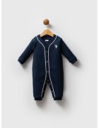 US Polo Assn Памучен гащеризон с лого - Бял/Тъмносин