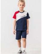 US Polo Assn Памучен къс спортен екип с лого - Бял/Тъмносин