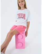 US Polo Assn Памучен спортен екип с къси ръкави - Бял/Пастелнорозов