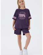 US Polo Assn Спортен екип с къси ръкави и лого - Бял/Тъмносин