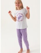 US Polo Assn Пижама с къси ръкави и лого - Сив меланж/Бледовиолетов