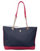 US Polo Assn Шопинг чанта с лого - Червен/Бял/Тъмносин