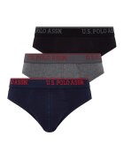 US Polo Assn Слипове с памук - 3 чифта - Черен/Сив/Тъмносин