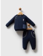 US Polo Assn Спортен екип с лого - Бежов/Тъмносин