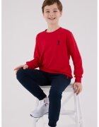 US Polo Assn Спортен екип с овално деколте и лого - Червен/Тъмносин