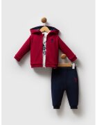 US Polo Assn Спортен екип в цветен блок - 3 части - Бял/Ултрамарин синьо/Тъмночервен