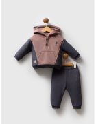US Polo Assn Спортен екип в цветен блок - Кафяв/Антрацитно сиво