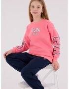 US Polo Assn Суитшърт и спортен панталон - 2 части - Ултрамарин синьо/Яркорозово/Бял