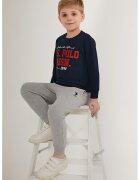 US Polo Assn Суитшърт и спортен панталон с лого - Оранжев/Тъмносин