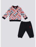 US Polo Assn Суитшърт с десен и спортен панталон - Червен/Бял/Ултрамарин синьо