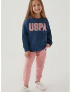 US Polo Assn Суитшърт с памук и спортен панталон - Прашно розово/Тъмносин