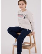 US Polo Assn Суитшърт с принт и спортен панталон - Червен/Черен/Светло бежово