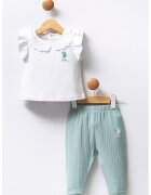 US Polo Assn Тениска и панталон - Бледозелен/Бял