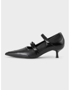 Vagabond Shoemakers Кожени обувки Lykke с котешки ток - Черен