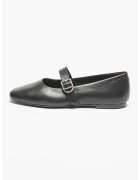 Vagabond Shoemakers Кожени пантофки с каишка с тока - Черен