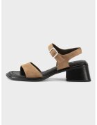 Vagabond Shoemakers Велурени сандали с масивен ток - Бежов