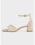 Vagabond Shoemakers Велурени сандали с ток и каишка с тока - Крем