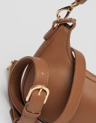 Valentino Bags Чанта Half-Moon Zero от еко кожа с отделяща се презрамка с лого Кафяв