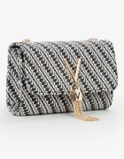 Valentino Bags Клъч Divina Summer с презрамка с верижка Бял/Черен