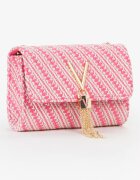 Valentino Bags Клъч Divina Summer с презрамка с верижка Бял/Фуксия